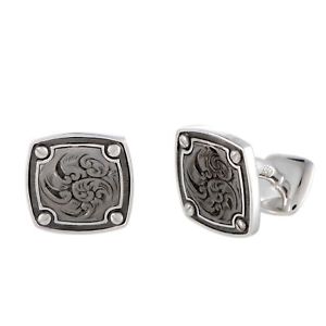 【送料無料】メンズアクセサリ―　スティーヴンウェブスターcushistephen webster england made me silver and white mother of pearl square cushi