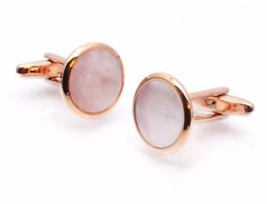 【送料無料】メンズアクセサリ―　ローズゴールドパールカフリンクスカフリンクスオニキスホワイトrose gold white mother of pearl cufflinks stones cuff links mop onyx gemelos