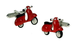 【送料無料】メンズアクセサリ―　モペットカフスボタンノベルティメンズvespa moped red or blue cufflinks novelty mens gift wedding