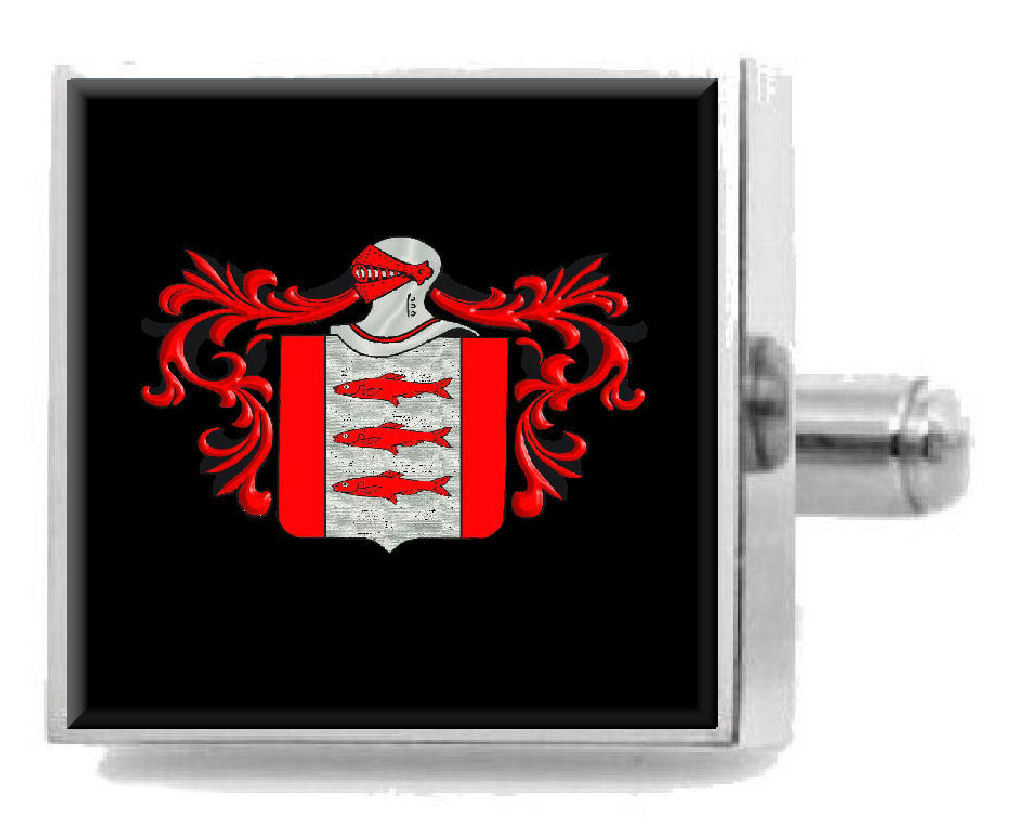 【送料無料】メンズアクセサリ―　アイルランドスターリングシルバーカフスボタンボックスファミリークレストコートdelaney ireland family crest coat of arms sterling silver cufflinks engraved box