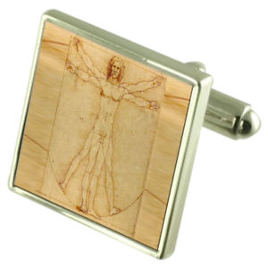 【送料無料】メンズアクセサリ―　カフスボタンオプションボックスオンvitruvian man sterling silver cufflinks optional engraved box