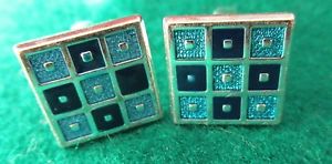 【送料無料】メンズアクセサリ―　エナメルカフリンクスblue square enamel cufflinks