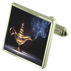 【送料無料】メンズアクセサリ―　ランプスターリングシルバーカフリンクスオプションボックスオンgenie lamp sterling silver cufflinks optional engraved box