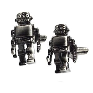 【送料無料】メンズアクセサリ―　アンティークレトロボックス×ロボットカフスボタンantique finish retro robot cufflinks presented in a box x2aj594