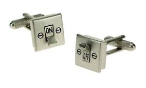 【送料無料】メンズアクセサリ―　カフスボタンメンズノベルティーライトスイッチelectrician light switch on cufflinks mens gift novelty