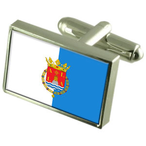 【送料無料】メンズアクセサリ―　アリカンテスペインスターリングフラグカフスリンクalicante city spain sterling silver flag cufflinks engraved box