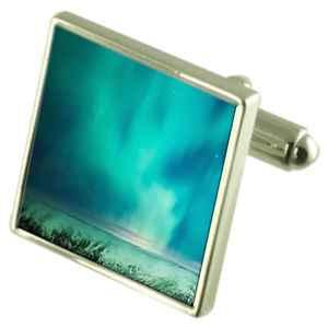 【送料無料】メンズアクセサリ&mdash;　オーロラスターリングシルバーカフリンクスオプションボックスオンaurora borealis stars sterling silver cufflinks optional engraved box｜hokushin