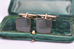 【送料無料】メンズアクセサリ―　ヴィンテージゴールドストーンアールデコカフリンクスvintage 9ct gold art deco cufflinks with stunning stone insert 792g b964