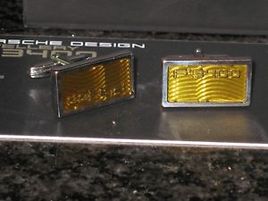 【送料無料】メンズアクセサリ―　ポルシェデザインスターリングシルバーカフリンクブランドporsche design rectangular yellow 925 sterling silver cuff links brand