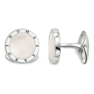 【送料無料】メンズアクセサリ&mdash;　トーマススターリングシルバーパールカフリンクスオニキスmk47 genuine thomas sabo sterling silver cufflinks onyx mother of pearl｜hokushin