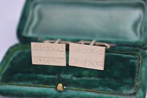 【送料無料】メンズアクセサリ―　ヴィンテージゴールドアールデコデザインカフリンクスvintage 9ct gold cufflinks with stunning art deco design 618g b605