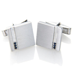 【送料無料】メンズアクセサリ&mdash;　925 スターリング012ctサファイアカフスリンクmens925 sterling silver square 012ct real natural blue sapphire cufflinks mens gift｜hokushin