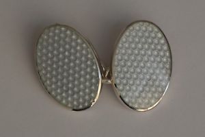 【送料無料】メンズアクセサリ― エナメルカフリンクスsterling silver honeycombe enamel cufflinks