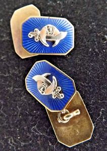 【送料無料】メンズアクセサリ&mdash;　ｋギヨシェエナメルヴィンテージカフリンクス14k shriner masonic guilloche enamel vintage cufflinks｜hokushin