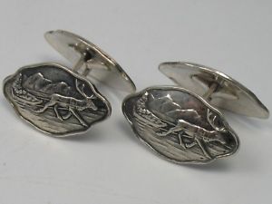【送料無料】メンズアクセサリ&mdash;　830c ostremノルウェートナカイデザイナーカフスリンクheight c strem norway reindeer designer cufflinks made of 830 silver｜hokushin