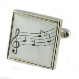 【送料無料】メンズアクセサリ&mdash;　シートソリッドスターリングメッセージボックスシルバーカフリンクスmusic sheet solid sterling silver 925 cufflinks with engraved message box｜hokushin
