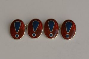 【貨物輸送無料】メンズ添え物― スターリングシルバーエナメルカフリンクスsterling silver enameled  cufflinks