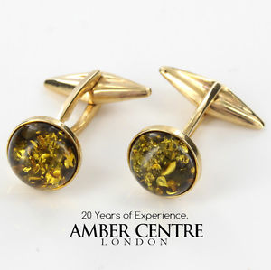【送料無料】メンズアクセサリ&mdash;　イタリアクラシックグリーンオレンジカフソリッドゴールド￥リンクitalian made classic green amber cuff links in solid 9ct gold gf0002g rrp285｜hokushin 37,037円