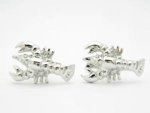 【送料無料】メンズアクセサリ&mdash;　プラチナカスタムハンドメイドロブスターデザインカフスボタンplatinum sterling silver custom hand made 3d lobster design cufflinks gift｜hokushin