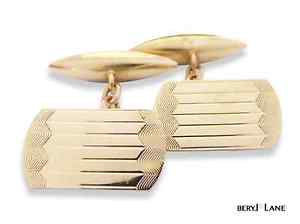 【送料無料】メンズアクセサリ―　アートネイザンゴールドアールデコメンズカフリンクスclassy art deco patterned mens cufflinks in 9ct gold by nathan brothers