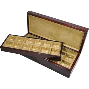 【貨物輸送無料】メンズ付属物― バーリントンベニヤcamphor burl wood veneer 24 cufflink box by hillwood uk ltd
