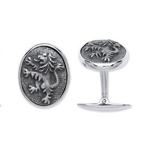 【送料無料】メンズアクセサリ— ライオンカフスボタンソリッドスターリングrampant lion cufflinks solid sterling silver hallmarked|hokushin