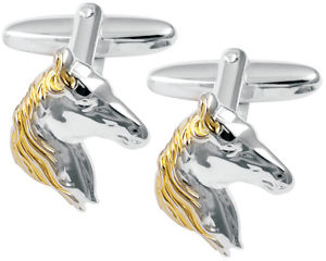 【送料無料】メンズアクセサリ&mdash;　カフリンクスノーマンhorse head cufflinks, gold plated silver hallmarked ari d norman, fathers day｜hokushin