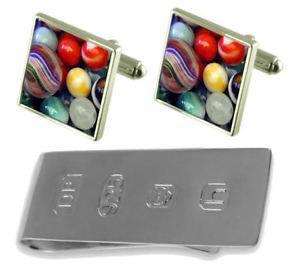 【貨物輸送無料】メンズ付属品― カフスボタンジェームスボンドマネークリップcoloured playing marbles cufflinks amp; james bond money clip