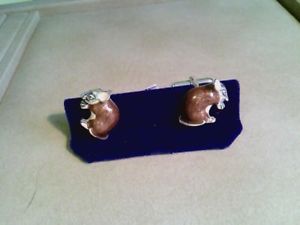 【貨物輸送無料】メンズ付属物― シルバーエナメルマウスカフリンクスsilver enamel mice cufflinks