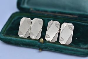 【貨物輸送無料】メンズ付属物― ヴィンテージゴールドメンズカフスボタンアールデコデザインvintage 9コンピュータ断層撮影法 gold mens cufflinks with an art deco design 769g g149