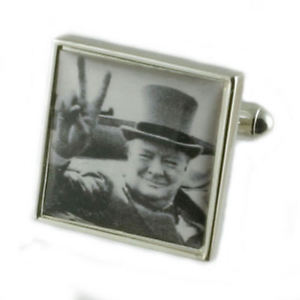 【送料無料】メンズアクセサリ&mdash;　ウィンストンチャーチルカフスボタンソリッドスターリングシルバーボックスwinston churchill cufflinks solid sterling silver 925 engraved box｜hokushin
