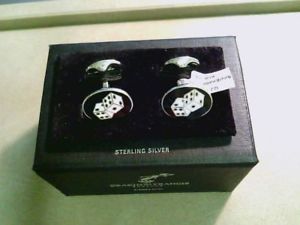 【貨物輸送無料】メンズ付属品― スターリングシルバーエナメルサイコロカフリンクスsterling silver enamel dice cufflinks