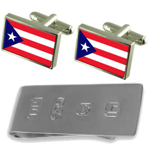 【貨物輸送無料】メンズ付属品― プエルトリコカフスボタンジェームスボンドマネークリップpuerto rico flag cufflinks amp; james bond money clip