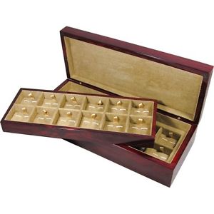 【送料無料】メンズアクセサリ―　ラミネートベニヤlaminated rosewood veneer 24 cufflink box by hillwood uk ltd