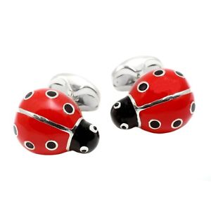 【貨物輸送無料】メンズ添え物― ディーキンフランシスシルバーエナメルカフスボタンdeakin and francis silver amp; enamel ladybird cufflinks ladybug