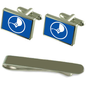 【送料無料】メンズアクセサリ— ヤップフラグシルバーカフスボタンタイクリップボックスセットyap flag silver cufflinks tie clip box gift set|hokushin