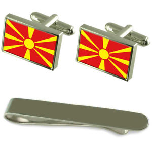 【送料無料】メンズアクセサリ―　マケドニアシルバーカフスボタンタイクリップボックスセットmacedonia flag silver cufflinks tie clip box gift set 42,237円