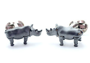 【貨物輸送無料】メンズ添え物― ディーキンフランシススターリングシルバーサイカフリンクスdeakin and francis sterling silver rhino cufflinks