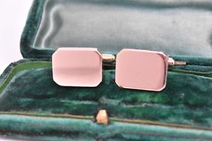 【貨物輸送無料】メンズ添え物― ヴィンテージゴールドメンズカフスボタンアールデコデザインvintage 14コンピュータ断層撮影法 gold mens cufflinks with an art deco design 845g g109