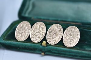 【貨物輸送無料】メンズ添え物― アンティークゴールドビクトリアアイビーカフリンクスantique 9コンピュータ断層撮影法 gold victorian ivy cufflinks made インチ 1919 959g b904
