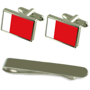 【送料無料】メンズアクセサリ&mdash;　アジマンフラグシルバーカフスボタンタイクリップボックスセットajman flag silver cufflinks tie clip box gift set｜hokushin