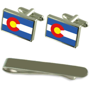 【送料無料】メンズアクセサリ―　コロラドシルバーカフスボタンタイクリップボックスセットcolorado flag silver cufflinks tie clip box gift set 42,237円
