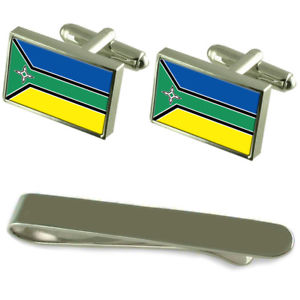 【送料無料】メンズアクセサリ―　アマパフラグシルバーカフスボタンタイクリップボックスセットamapa flag silver cufflinks tie clip box gift set