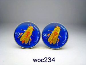 【送料無料】メンズアクセサリ―　スロヴェニアコインカフスボタンslovenia coin cufflinks bee 20mm