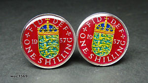 【送料無料】メンズアクセサリ―　コインカフスボタンシリングイングランドシールドライオンズ1953 1966 british coin cufflinks shilling england shield with 3 lions 20,860円