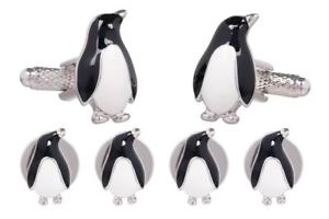 【送料無料】メンズアクセサリ―　メンズペンギンフォーマルドレスシャツスタッドオニキスアートロンドンカフリンクスmens penguin formal dress shirt studs and cufflinks by onyx art london boxed
