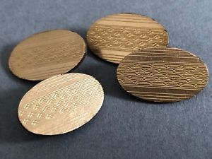 【送料無料】メンズアクセサリ―　ビンテージアールデコディスクカフスボタンチェーンリンクvintage hgamp;s art deco disc cufflinks hallmarked 12ct gold plated chain link