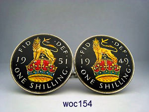 【送料無料】メンズアクセサリ―　イギリスシリングカフスボタンライオンuk english shilling cufflinks lion 1947 1948 1949 1950 1951