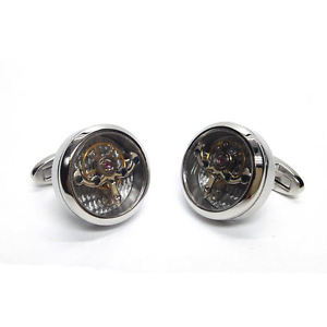 【送料無料】メンズアクセサリ―　ボックスレトロコグカフスボタンコグreal moving cog cufflinks in gift box steampunk retro hipster cogs nc005
