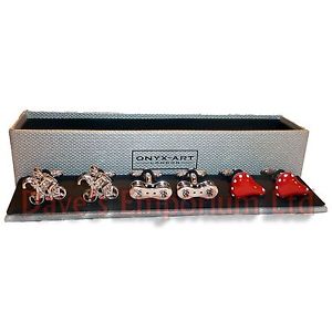 【送料無料】メンズアクセサリ― サイクリングカフスボタンオニキスアートボックスサイクリストカフリンクset of 3 cycling cufflinks onyx art gift boxed cyclist bike cuff links